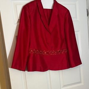 Chic Red Women's Blazer